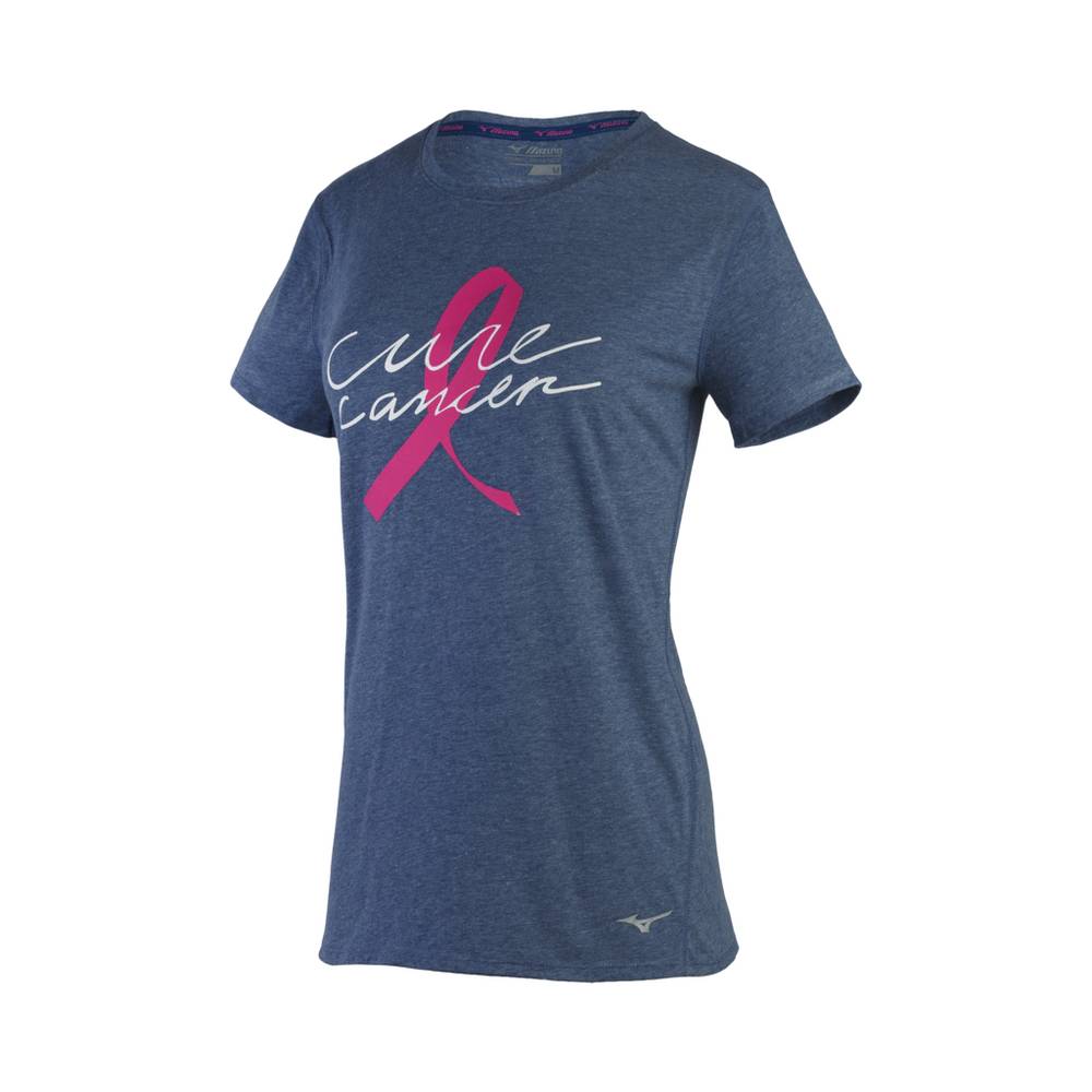 Mizuno Women's BCRF CURE INSPIRE T-Shirts Blue (421882-RNB)